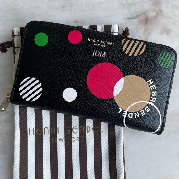 henri bendel Handbags - Henri Bendel New York W57th St Zip Around Continental Multi Color Dot Wallet
